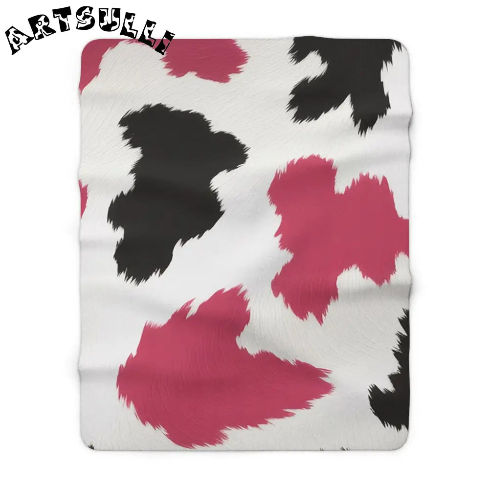 JAKKOUTTHEBXX Pink Cow Print Sherpa Fleece Blanket 2025