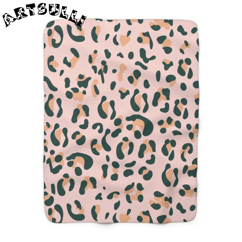 JAKKOUTTHEBXX Pink Leopard Print Sherpa Fleece Blanket 2025