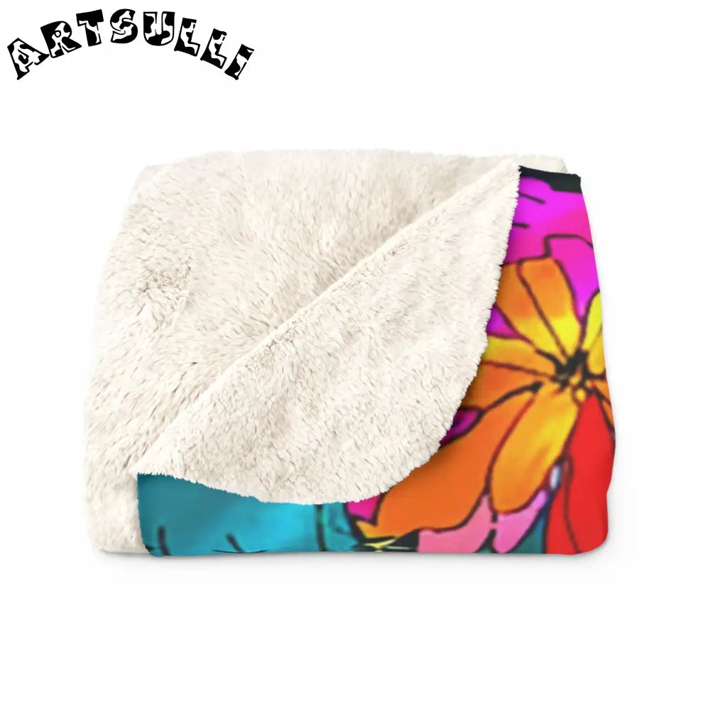JAKKOUTTHEBXX Desert Cactus Floral Sherpa Fleece Blanket 2025