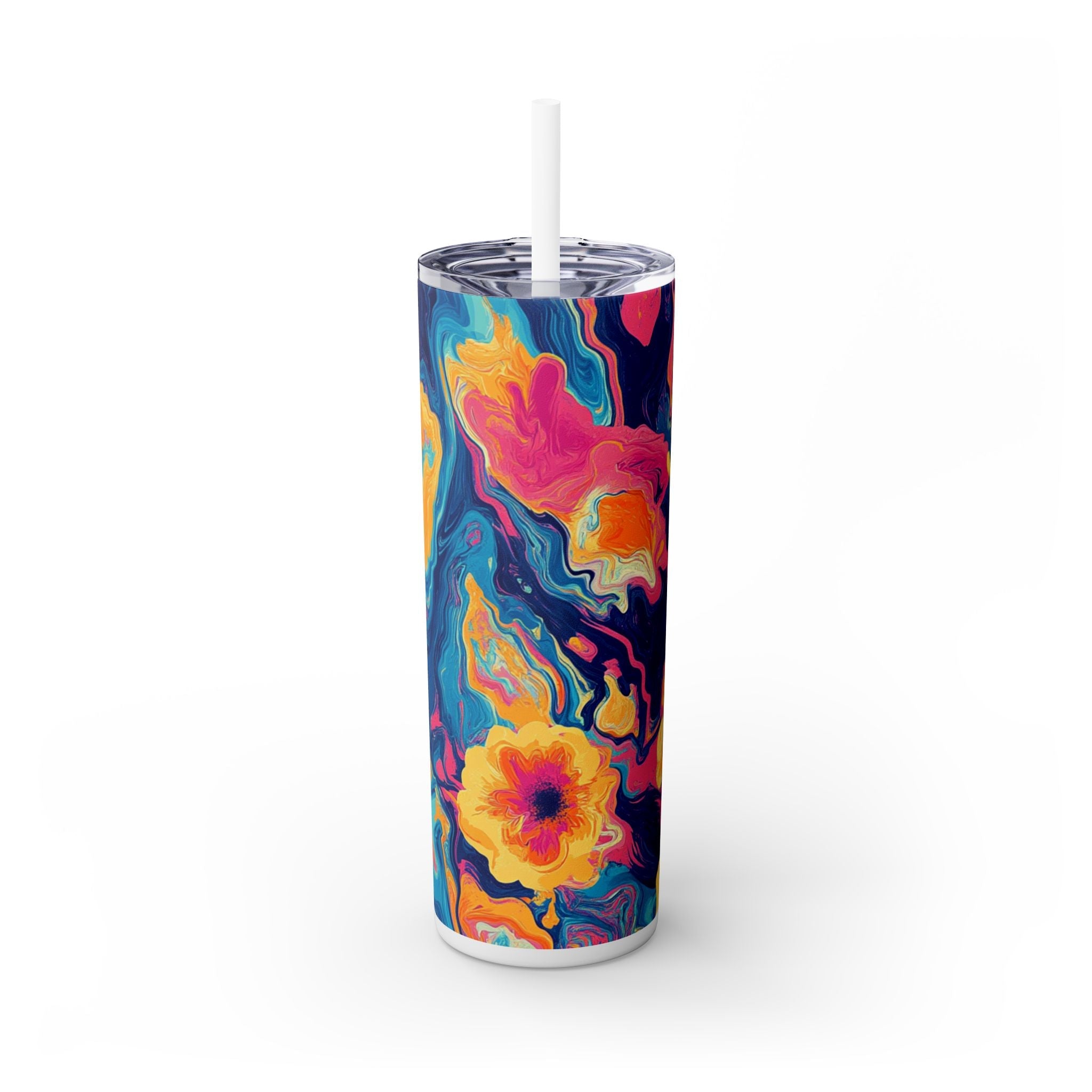 Skinny Tumbler with Straw, 20oz, Artsulli - Art is Long, Life is Short, Mug, , , , , , , 