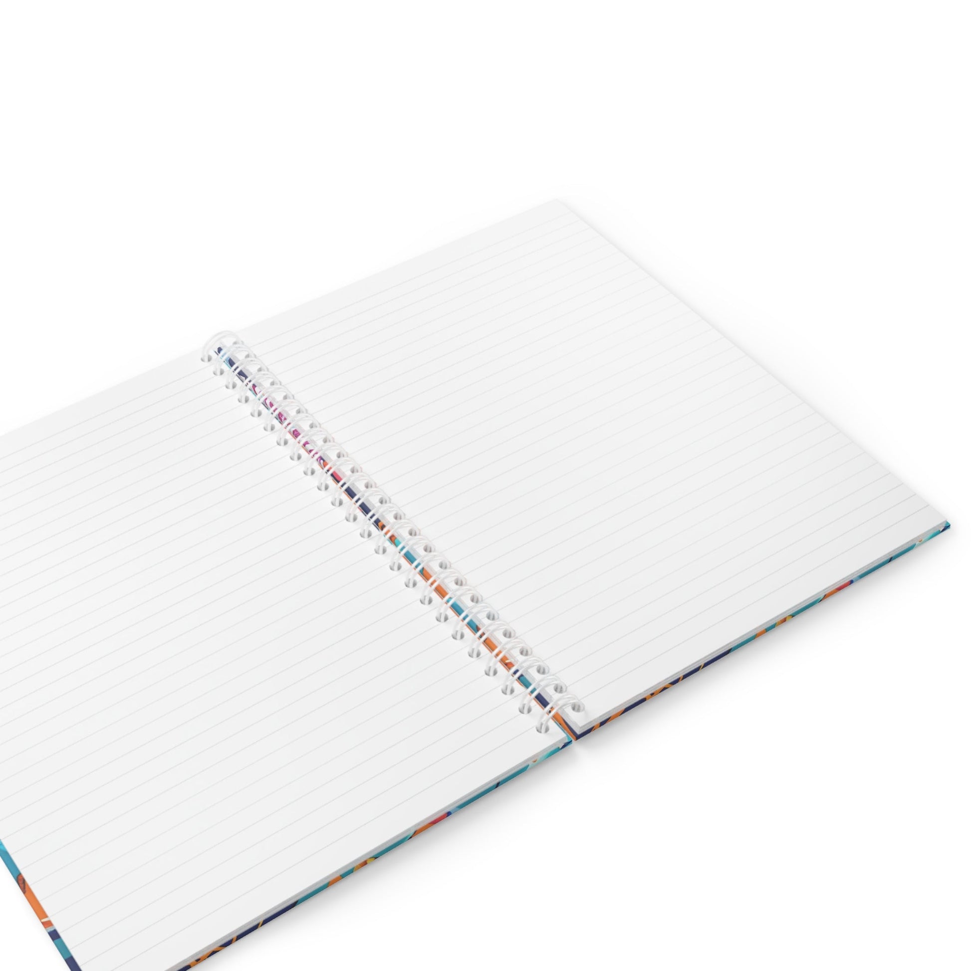 Printify Skull and Pumpkin Floral Wide-Ruled Spiral Notebook 2025