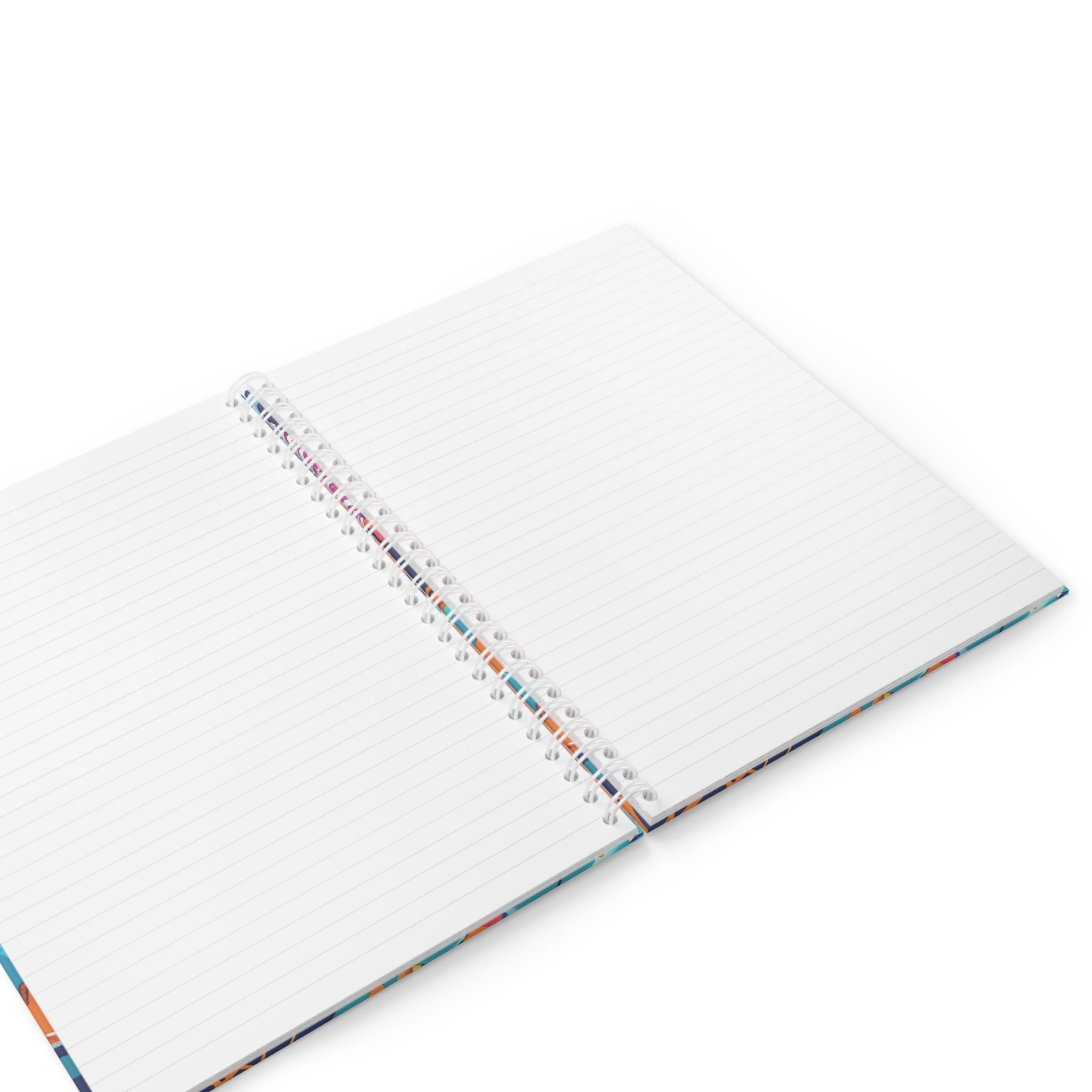 Printify Skull and Pumpkin Floral Wide-Ruled Spiral Notebook 2025