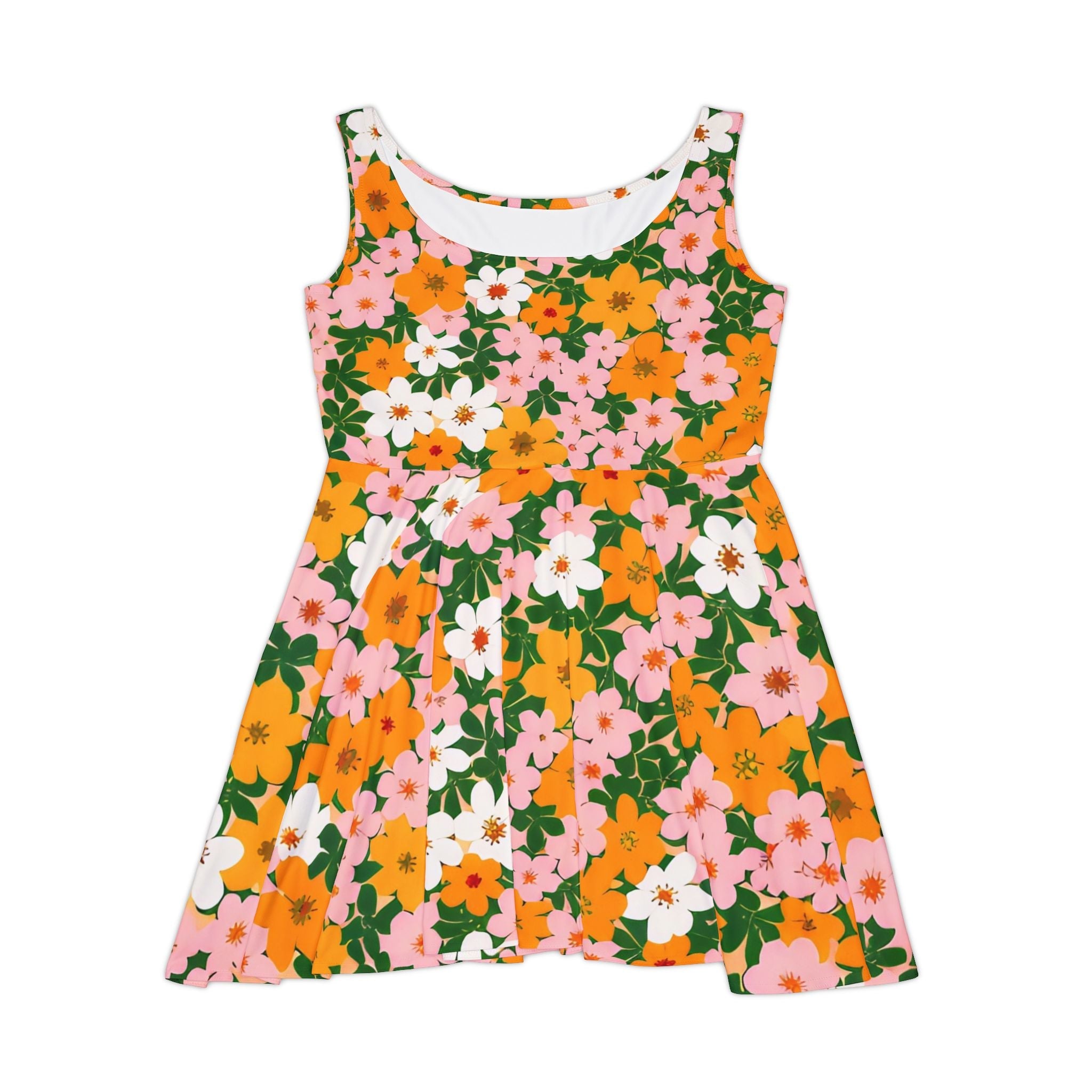 Sleeveless Floral Skater Dress, Artsulli - Art is Long, Life is Short, All Over Prints, Size, XS, , , , , 31083542897949315463