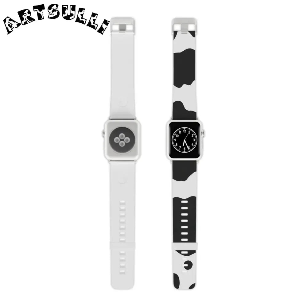 Smartwatch Pair with White and Cow Print Apple Watch Bands, Artsulli - Art is Long, Life is Short, Accessories, , , , , , , 