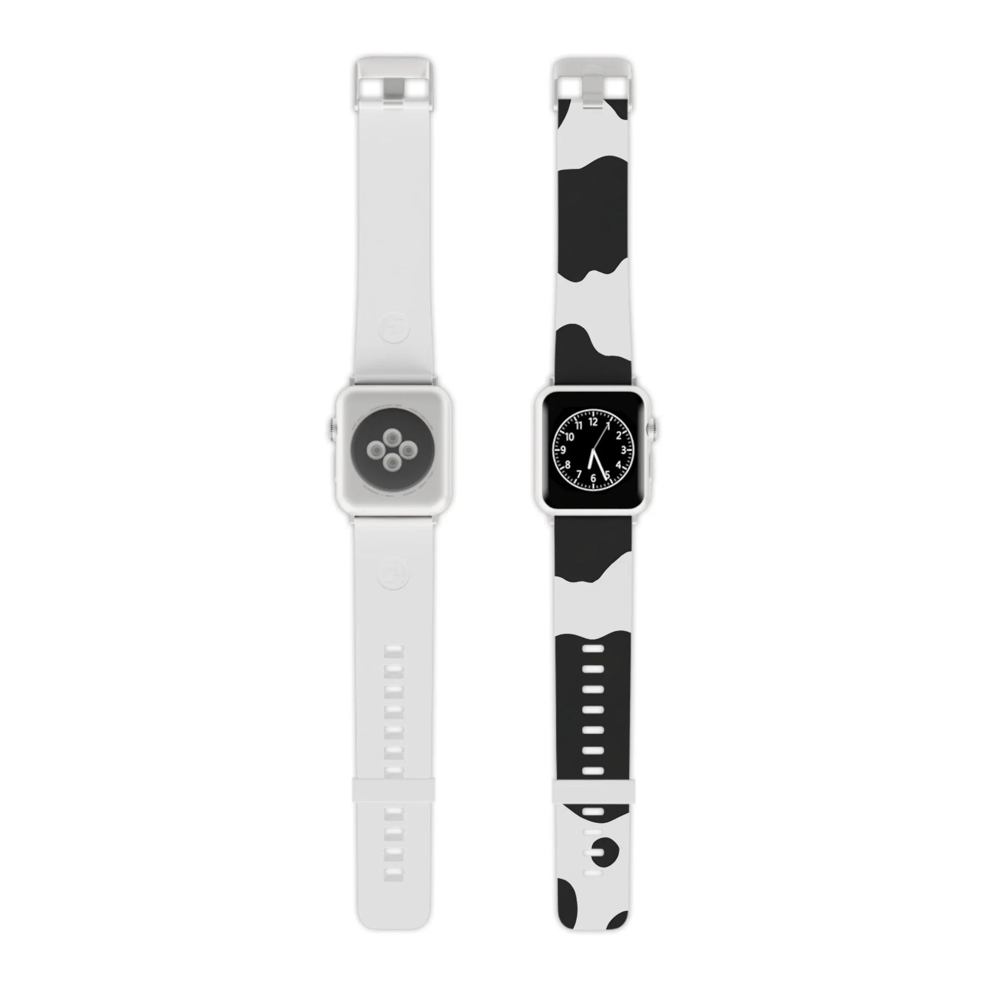 Smartwatch Pair with White and Cow Print Apple Watch Bands, Artsulli - Art is Long, Life is Short, Accessories, Size, 8'' × 0.75'' / 42 - 44 mm, Color, Silver, , , 34049634744940