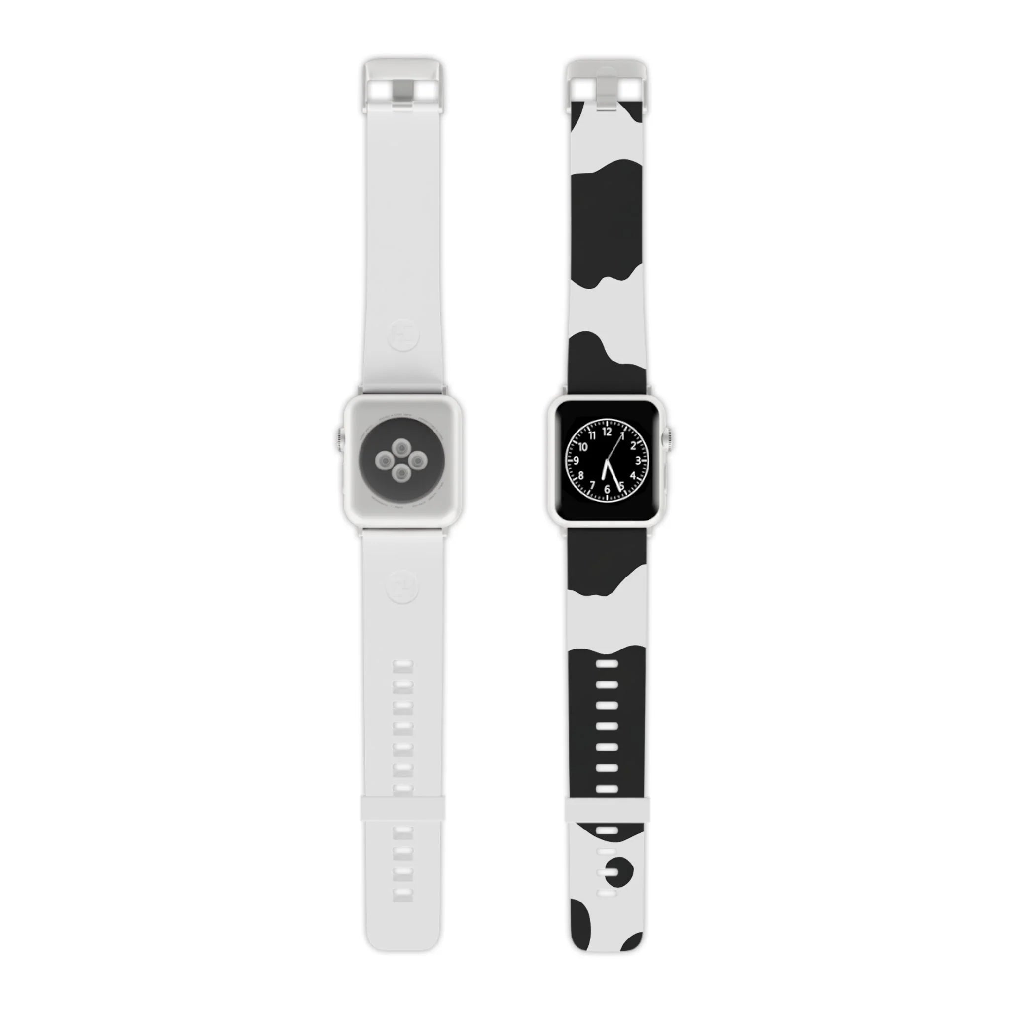 Smartwatch Pair with White and Cow Print Apple Watch Bands, Artsulli - Art is Long, Life is Short, Accessories, Size, 8'' × 0.75'' / 42 - 44 mm, Color, Silver, , , 34049634744940