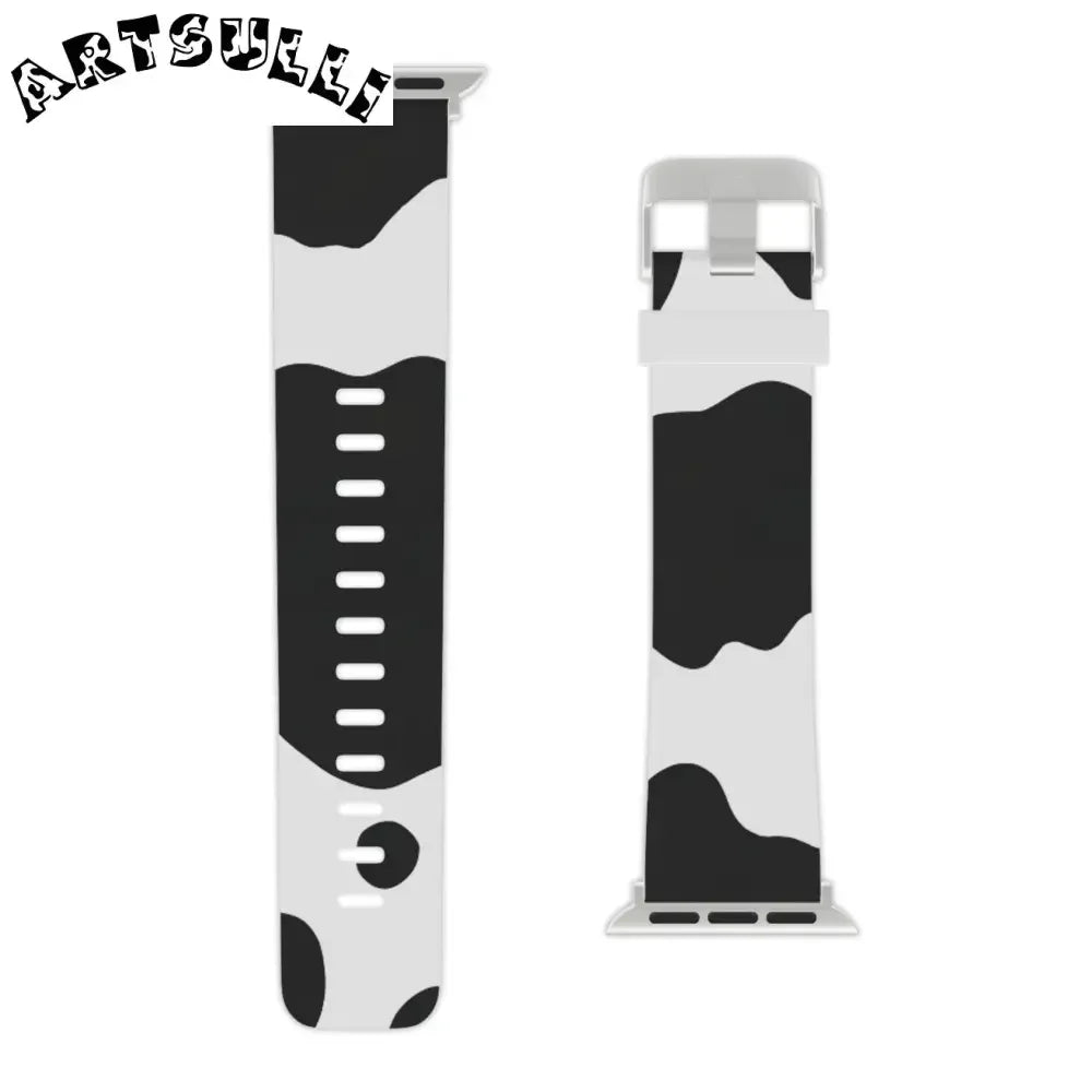 Smartwatch Pair with White and Cow Print Apple Watch Bands, Artsulli - Art is Long, Life is Short, Accessories, , , , , , , 