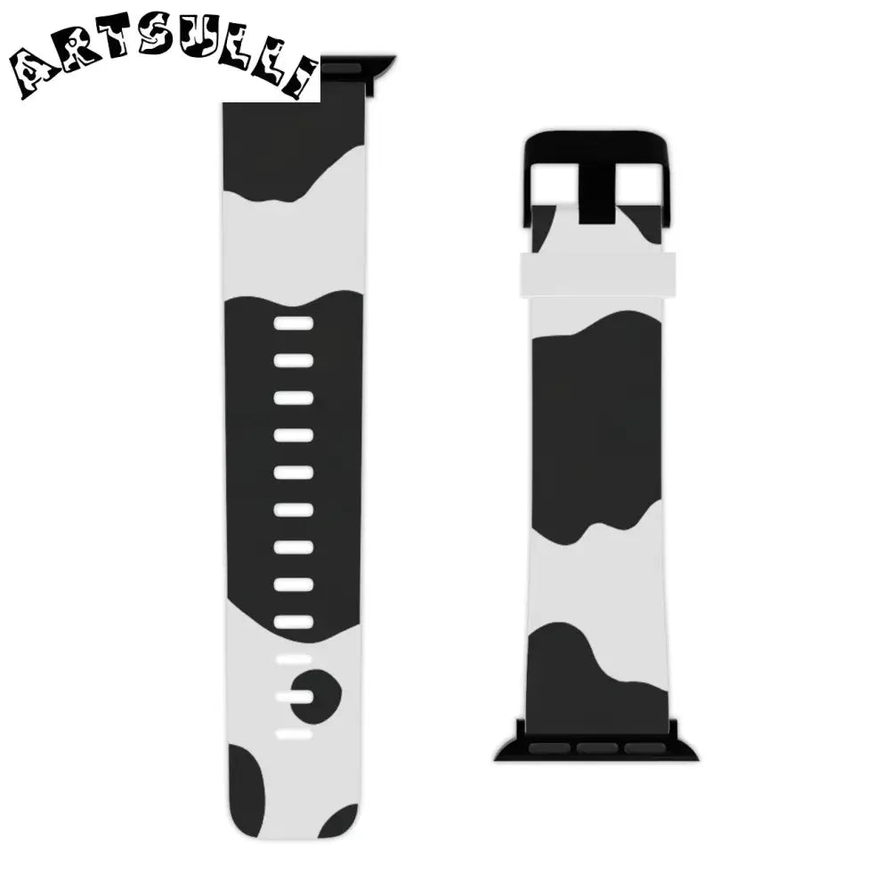 Smartwatch Pair with White and Cow Print Apple Watch Bands, Artsulli - Art is Long, Life is Short, Accessories, , , , , , , 