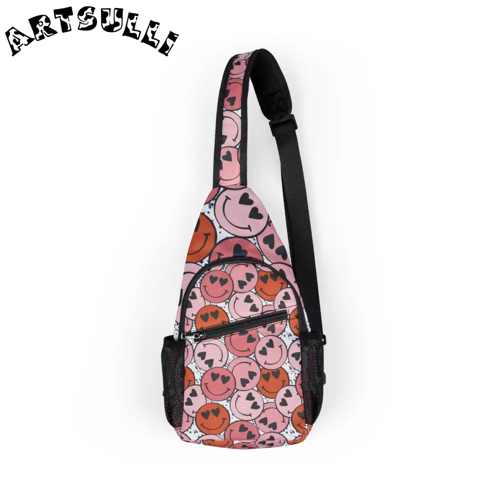 Smiley Face Customizable Chest Bag, Artsulli - Art is Long, Life is Short, Bags, Size, One size, , , , , 34964535543159162837