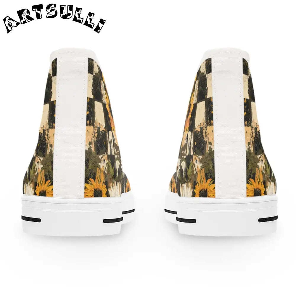 Smiley Floral Breathable Polyester Canvas High Tops, Artsulli - Art is Long, Life is Short, Shoes, , , , , , , 