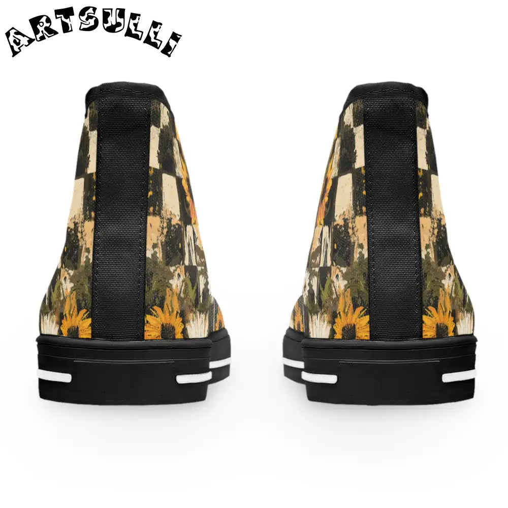 Smiley Floral Breathable Polyester Canvas High Tops, Artsulli - Art is Long, Life is Short, Shoes, , , , , , , 