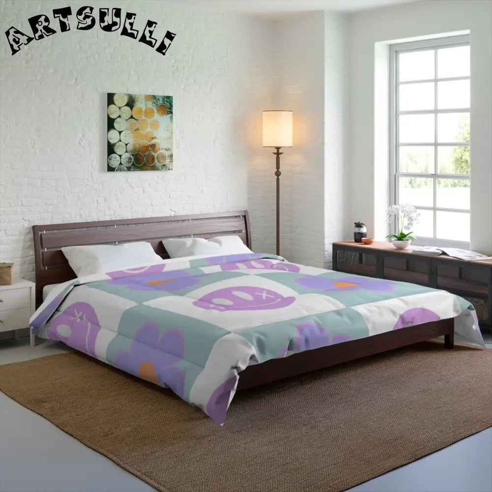 Smiley Flower Artistic Work Warm Blanket, Artsulli - Art is Long, Life is Short, Home Decor, , , , , , , 