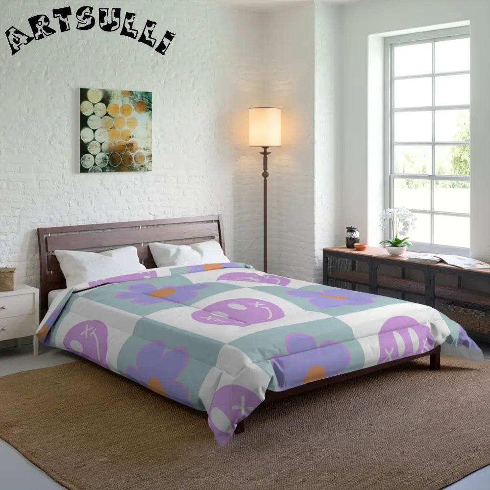 Smiley Flower Artistic Work Warm Blanket, Artsulli - Art is Long, Life is Short, Home Decor, , , , , , , 