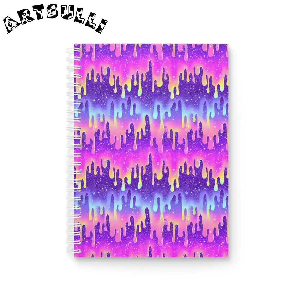 JAKKOUTTHEBXX Dripping Galaxy Wide-Ruled Spiral Notebook 2025
