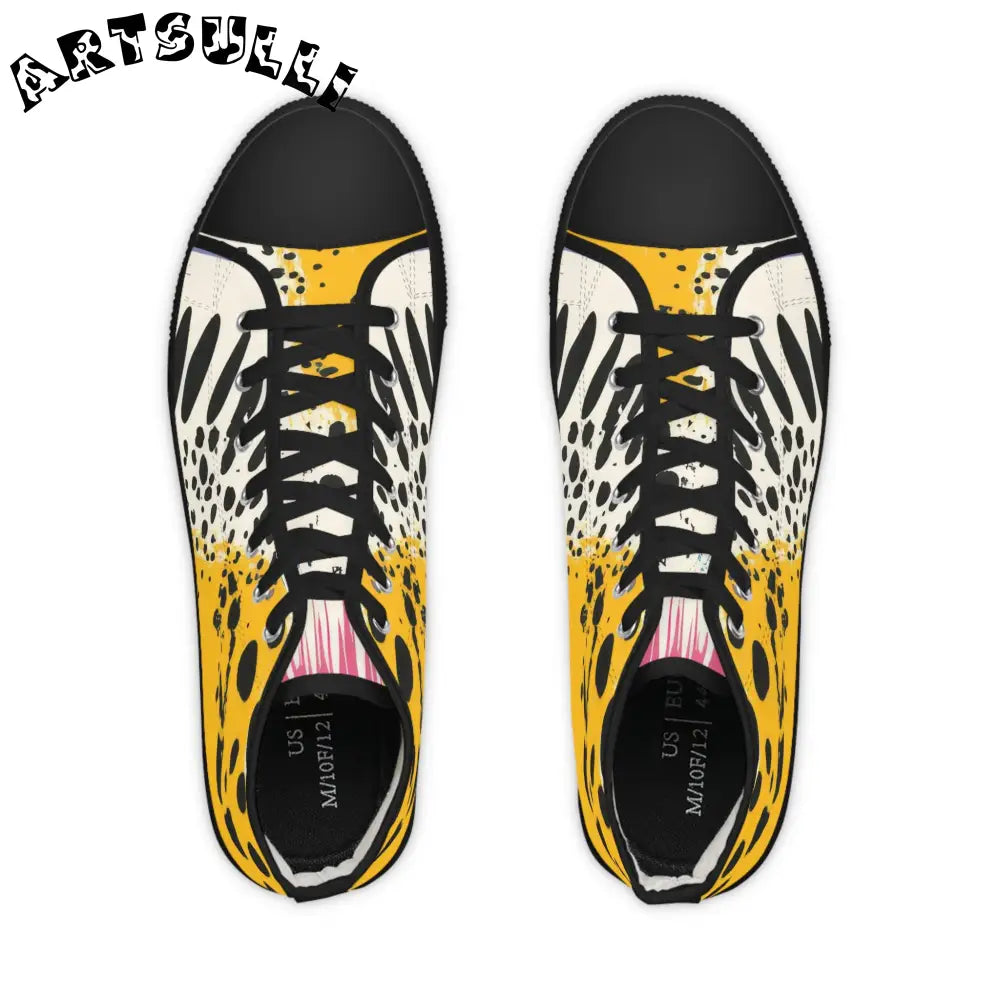Splatter Print Breathable Polyester Canvas High Tops, Artsulli - Art is Long, Life is Short, Shoes, , , , , , , 