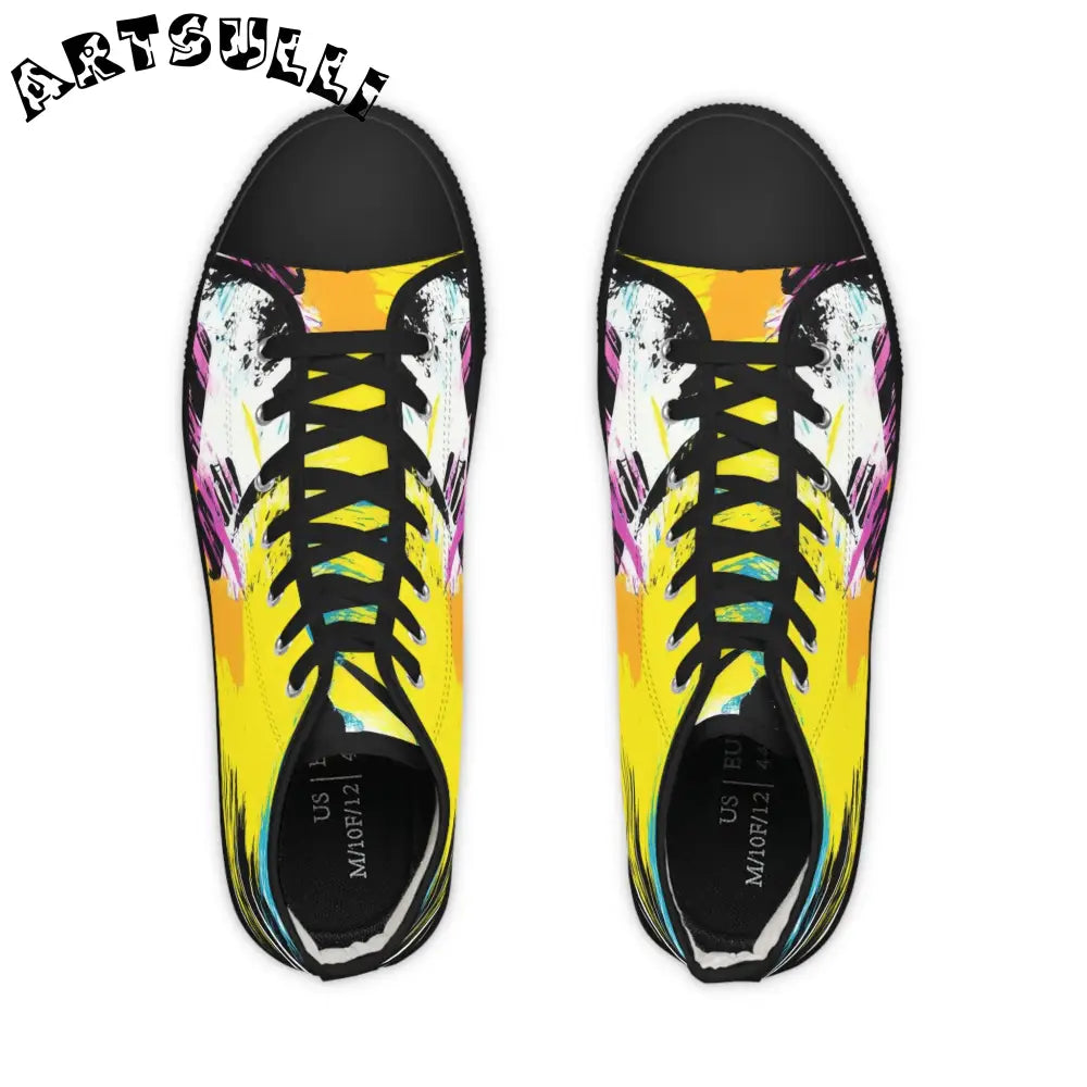 Splatter Print x Paint High Top Canvas Sneakers, Artsulli - Art is Long, Life is Short, Shoes, , , , , , , 