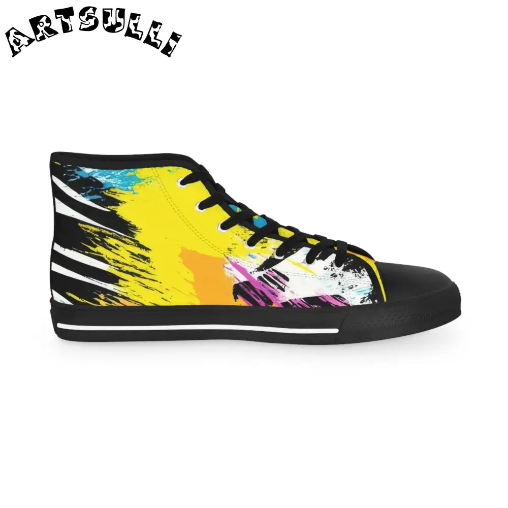 Splatter Print x Paint High Top Canvas Sneakers, Artsulli - Art is Long, Life is Short, Shoes, , , , , , , 