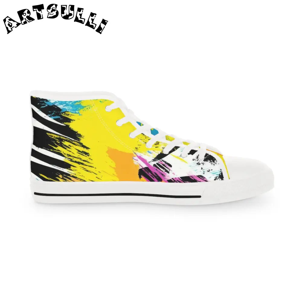 Splatter Print x Paint High Top Canvas Sneakers, Artsulli - Art is Long, Life is Short, Shoes, , , , , , , 