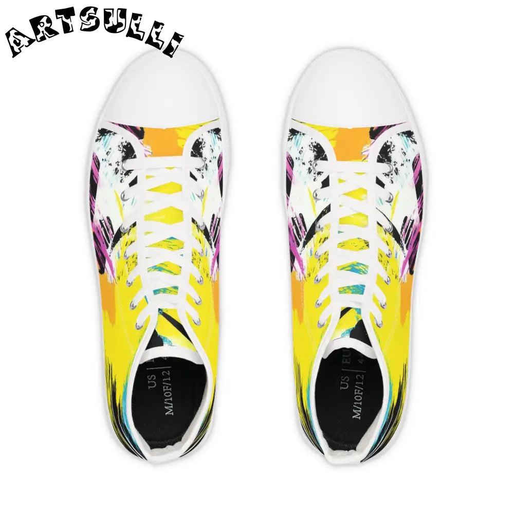 Splatter Print x Paint High Top Canvas Sneakers, Artsulli - Art is Long, Life is Short, Shoes, , , , , , , 
