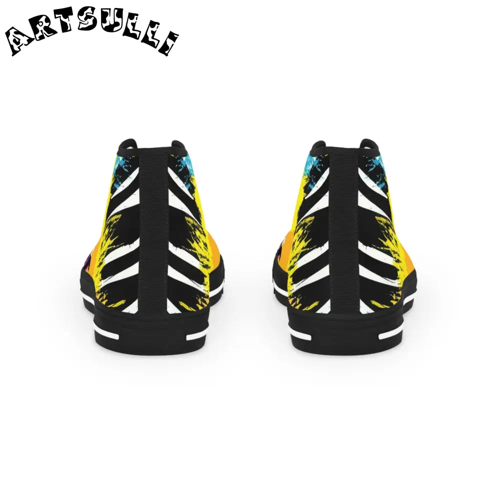Splatter Print x Paint High Top Canvas Sneakers, Artsulli - Art is Long, Life is Short, Shoes, , , , , , , 