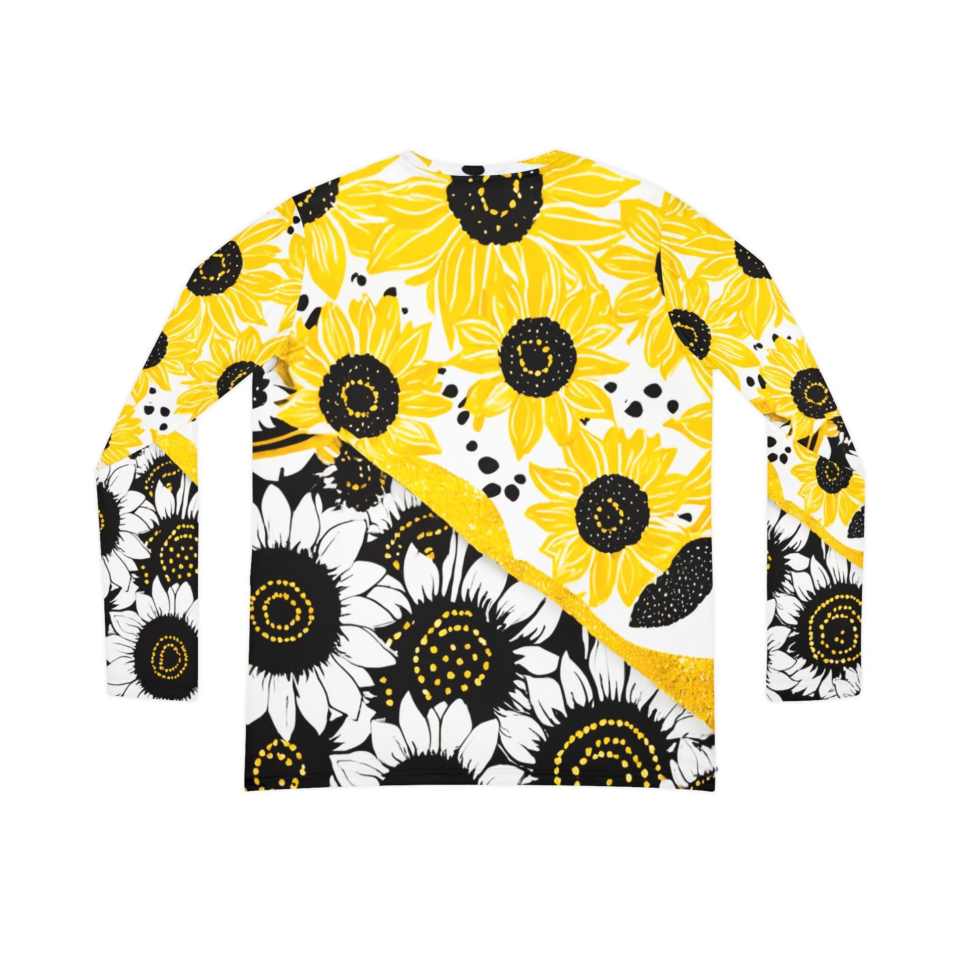 Split Sunflower Long Sleeve V-Neck Top, Artsulli - Art is Long, Life is Short, All Over Prints, , , , , , , 