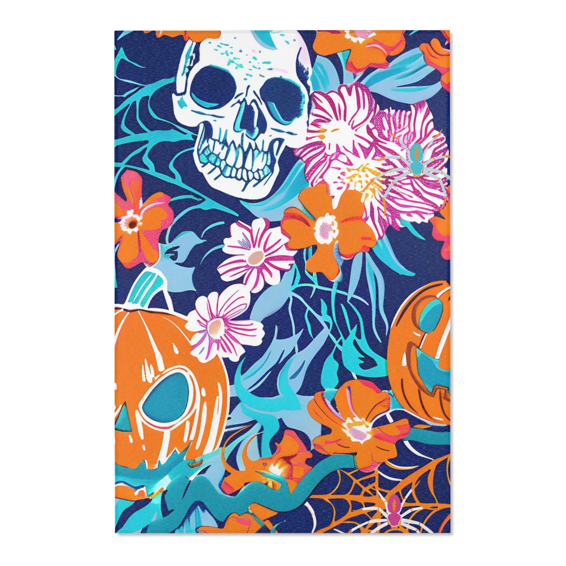 Spooky Floral Halloween Area Rug, Artsulli - Art is Long, Life is Short, Home Decor, Size, 48" × 72", , , , , 27988269468015334867