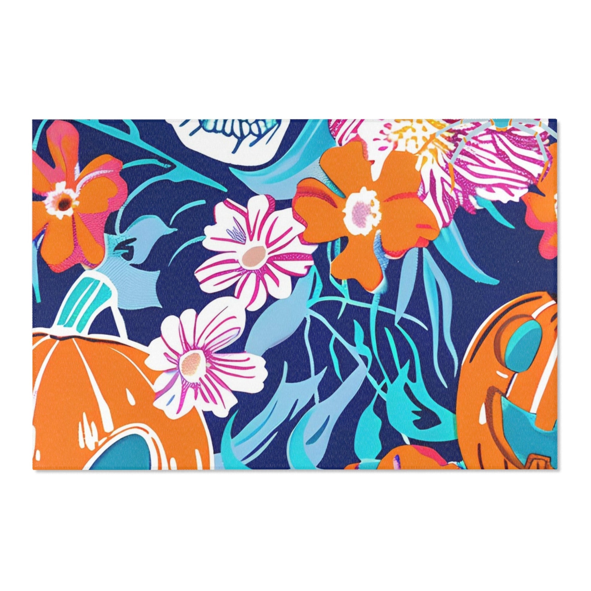 Spooky Floral Halloween Area Rug, Artsulli - Art is Long, Life is Short, Home Decor, Size, 72" × 48", , , , , 26108582271496659946