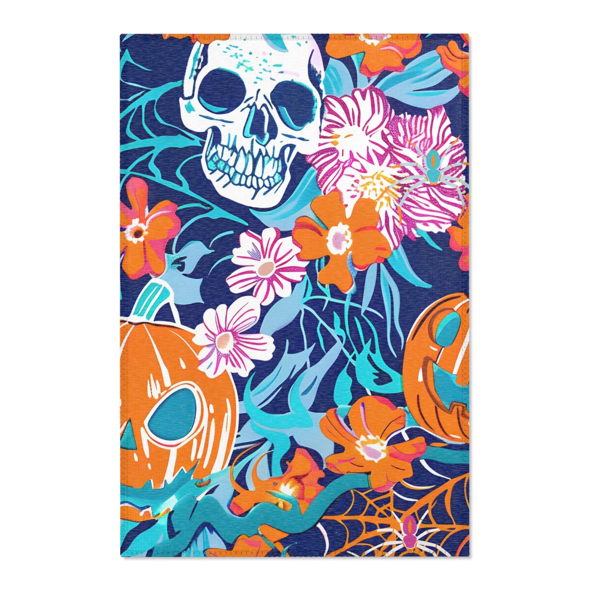 Printify Spooky Floral Halloween Area Rug 2025