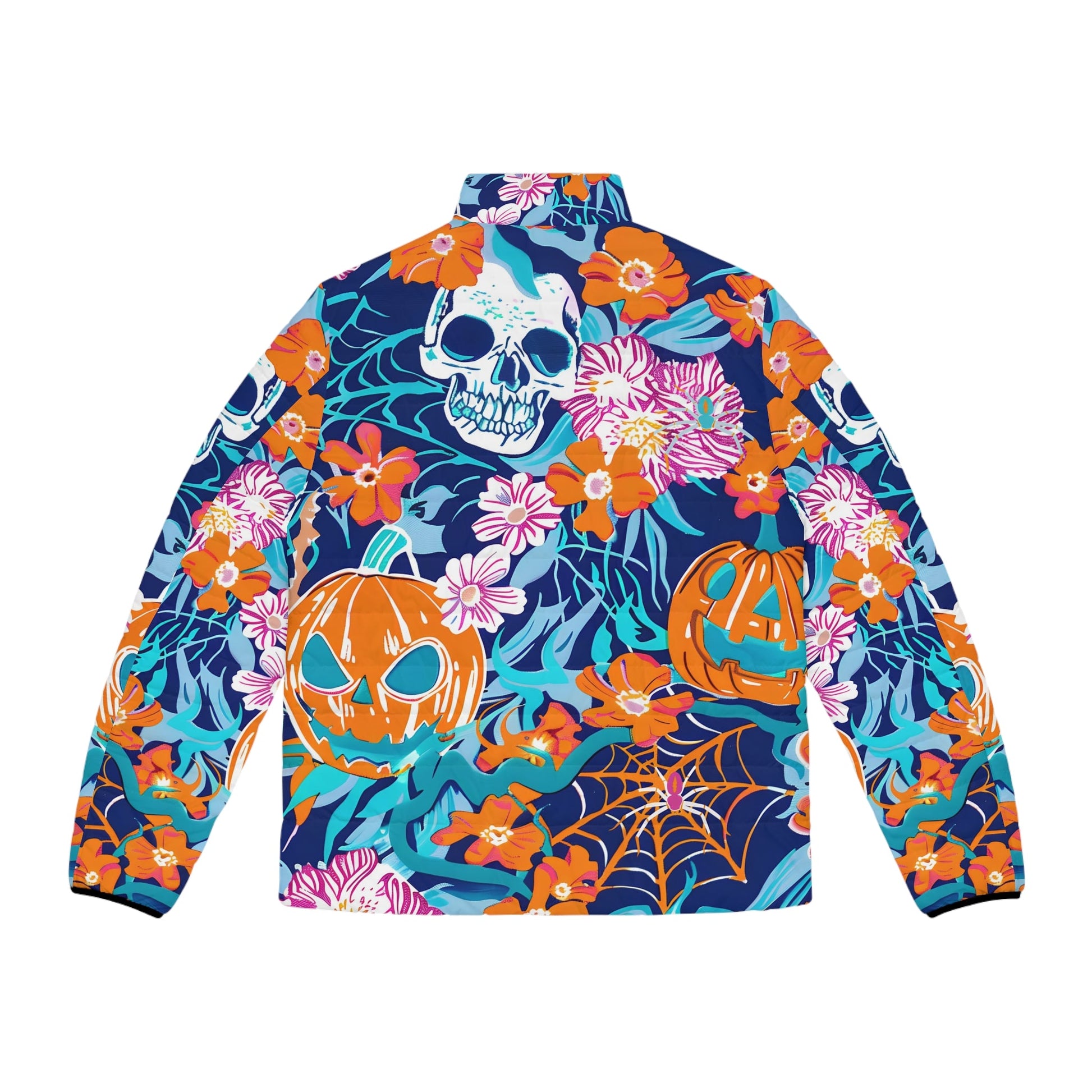 Spooky Floral Print Puffer Jacket, Artsulli - Art is Long, Life is Short, All Over Prints, , , , , , , 