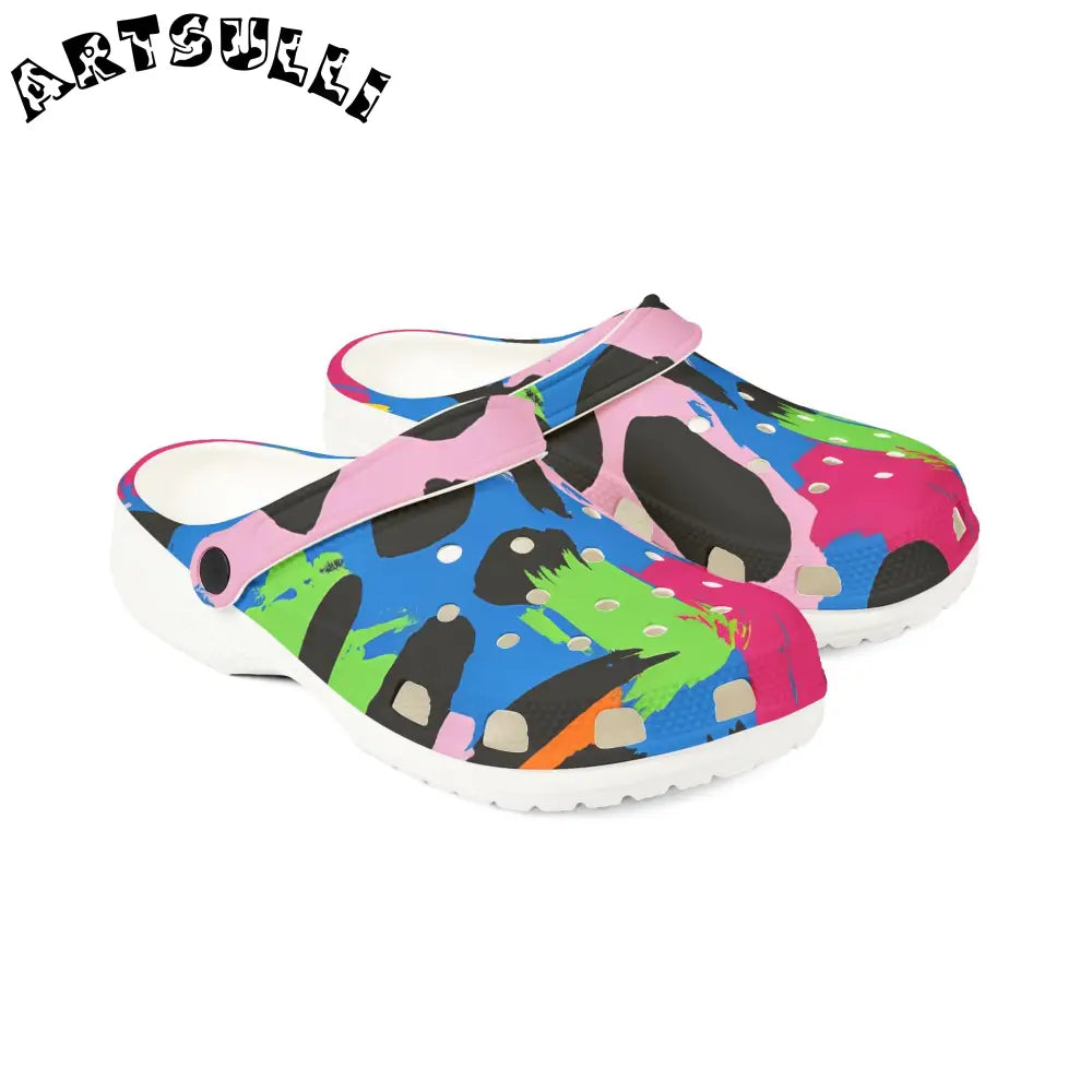 Spotted 90s Neon EVA Foam Clogs, Artsulli - Art is Long, Life is Short, Shoes, , , , , , , 