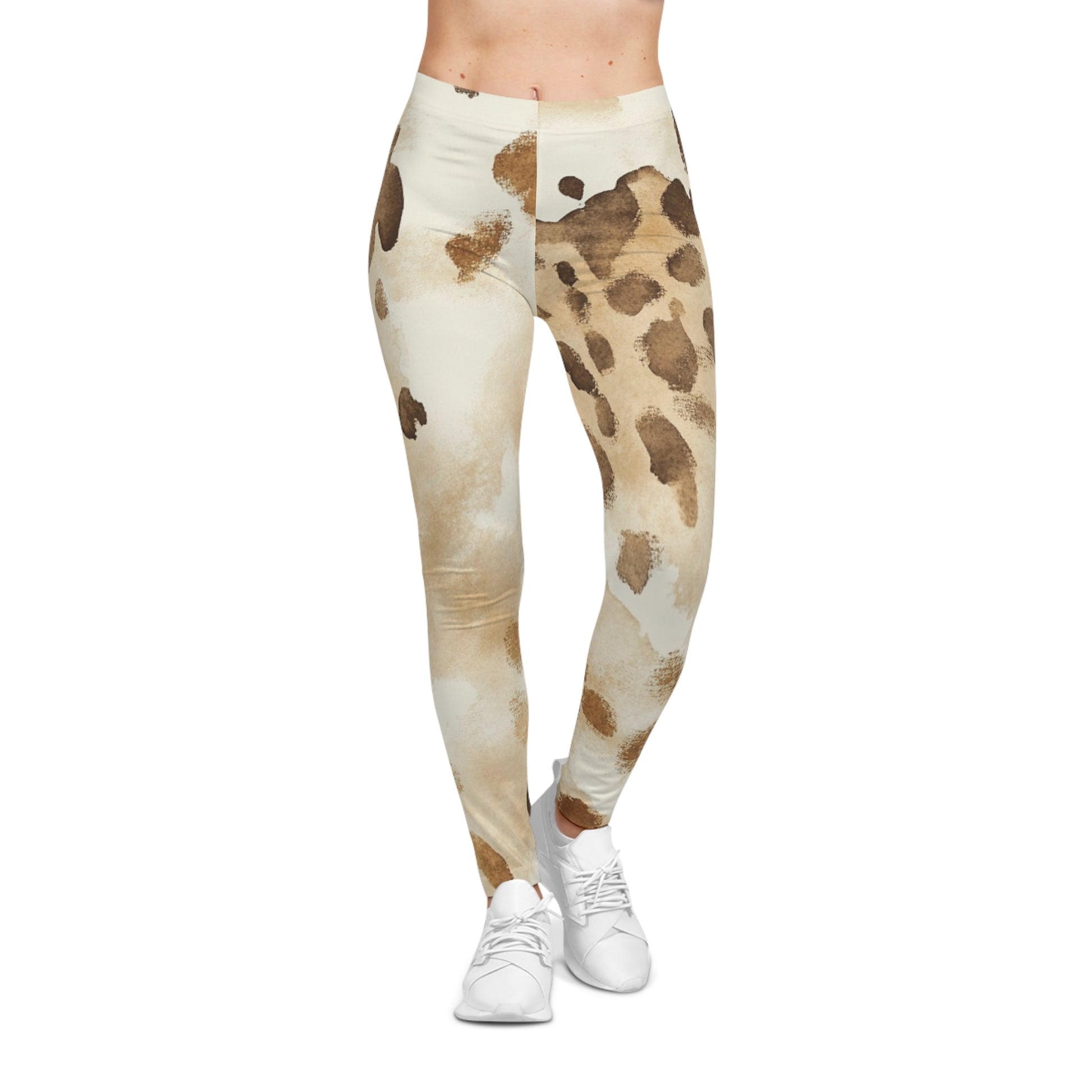 Spotted Animal Print Casual Leggings, Artsulli - Art is Long, Life is Short, All Over Prints, , , , , , , 