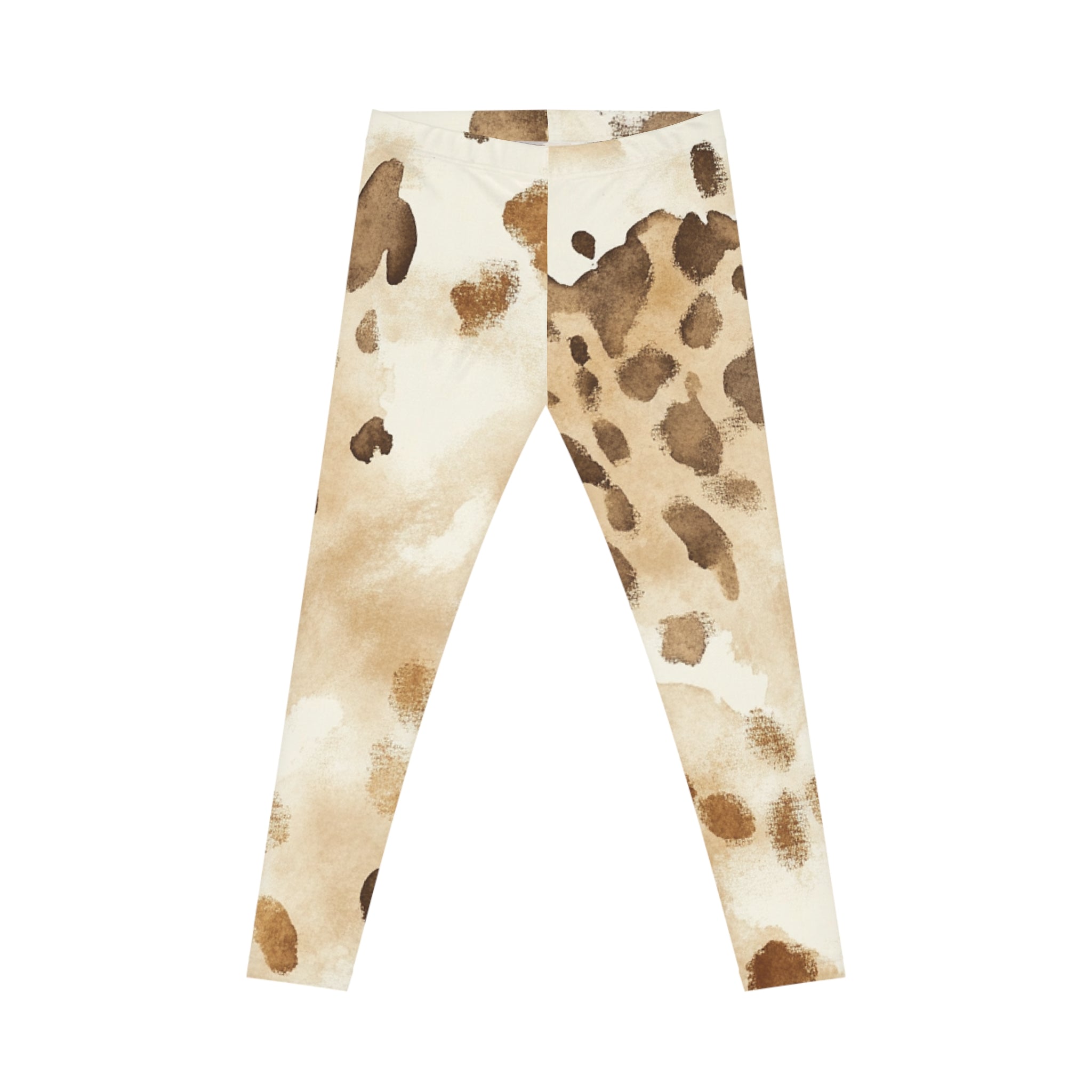 Spotted Animal Print Casual Leggings, Artsulli - Art is Long, Life is Short, All Over Prints, Size, XS, Color, Seam thread color automatically matched to design, , , 18802742421013476499