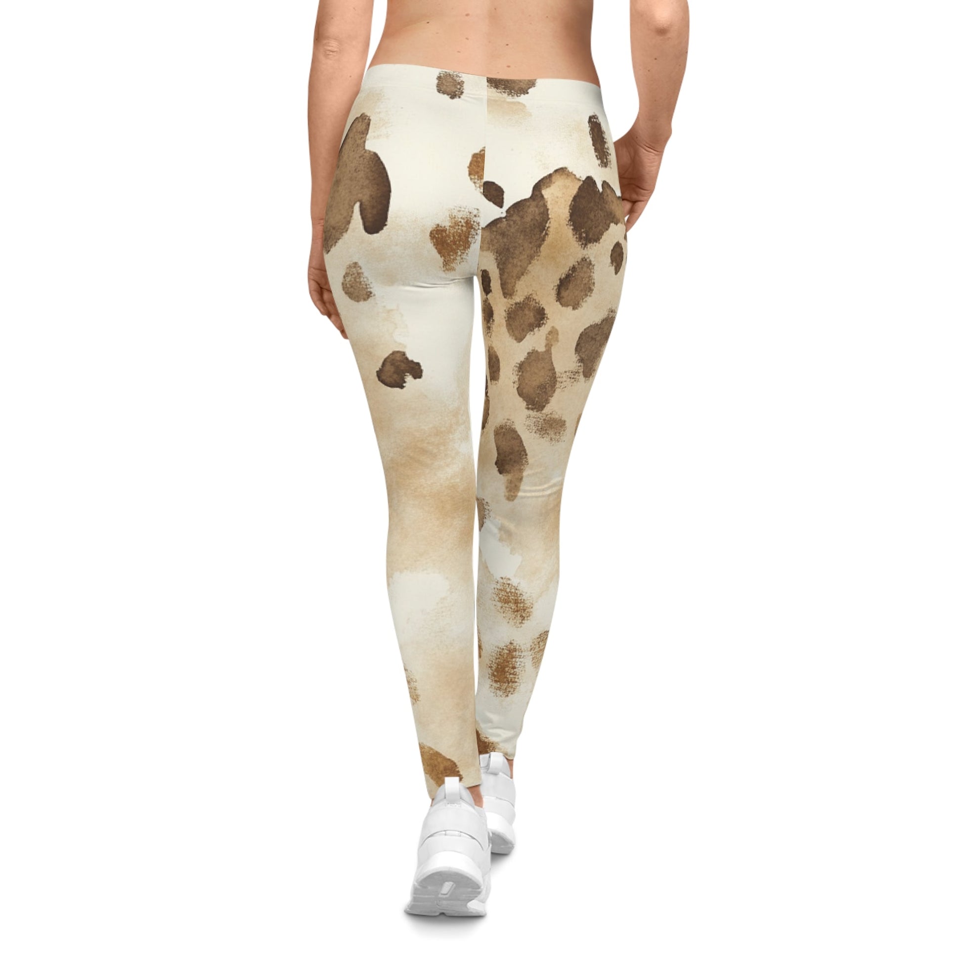 Spotted Animal Print Casual Leggings, Artsulli - Art is Long, Life is Short, All Over Prints, , , , , , , 