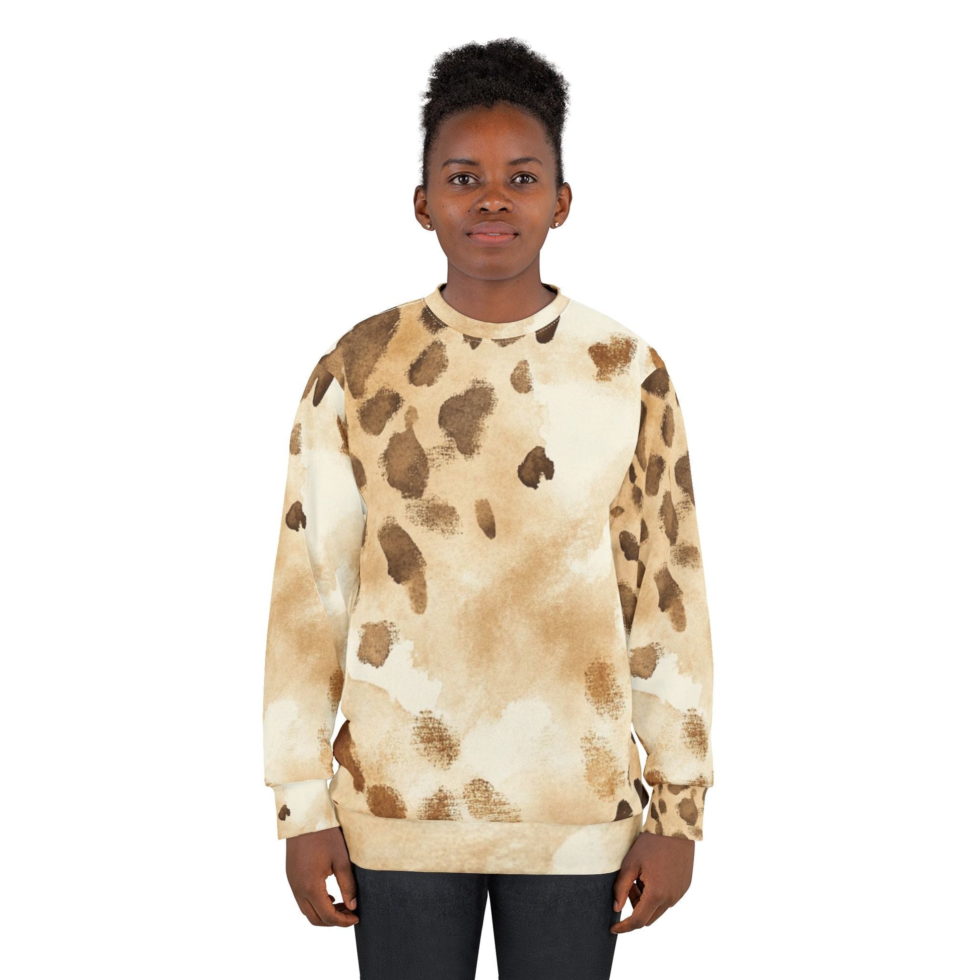 Spotted Crewneck Sweatshirt, Artsulli - Art is Long, Life is Short, All Over Prints, , , , , , , 