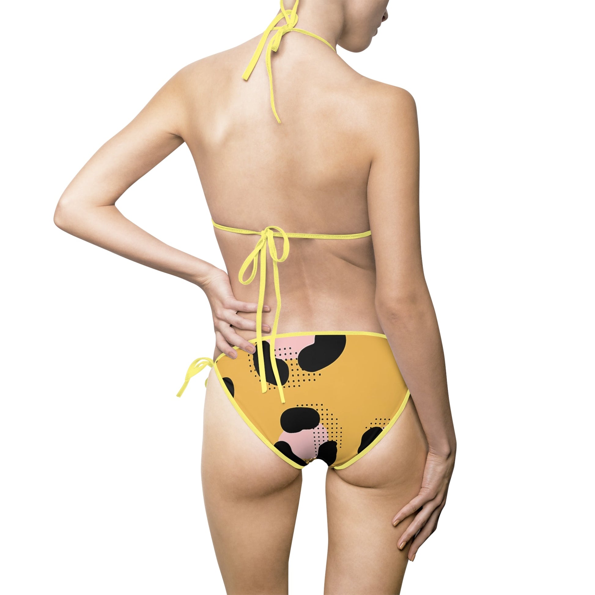 Printify Spotted Yellow and Pink Bikini Swimsuit 2025