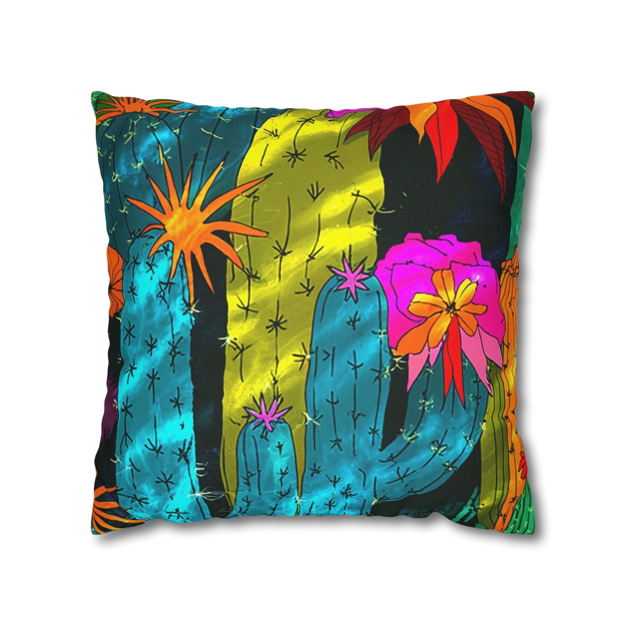 Spun Polyester Square Pillowcase, Artsulli - Art is Long, Life is Short, Home Decor, Size, 18" × 18", , , , , 28387551151610803580