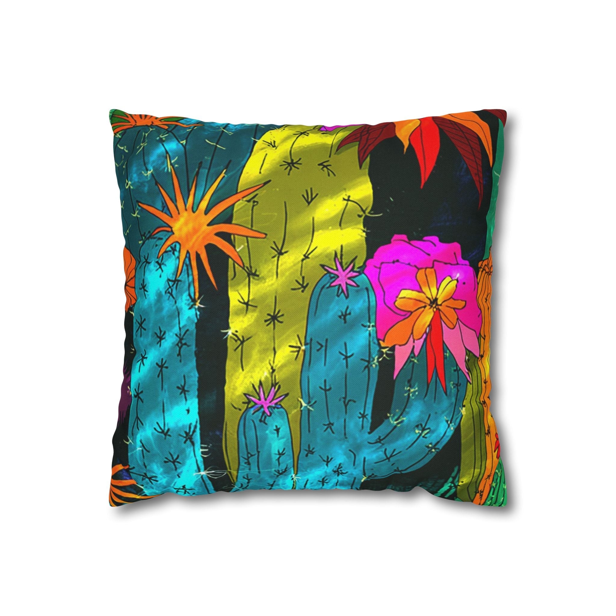 Spun Polyester Square Pillowcase, Artsulli - Art is Long, Life is Short, Home Decor, Size, 14" × 14", , , , , 14039702497684491621