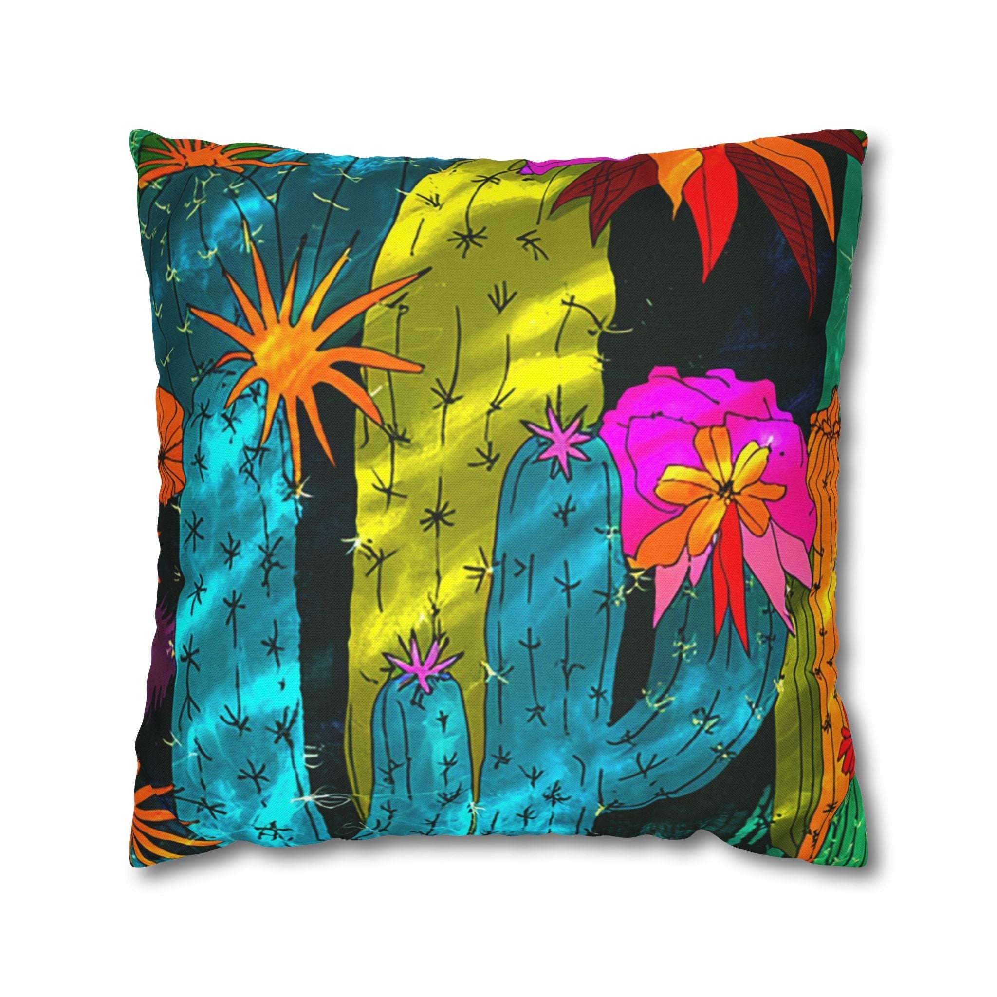 Spun Polyester Square Pillowcase, Artsulli - Art is Long, Life is Short, Home Decor, Size, 20" × 20", , , , , 32828226460966074550
