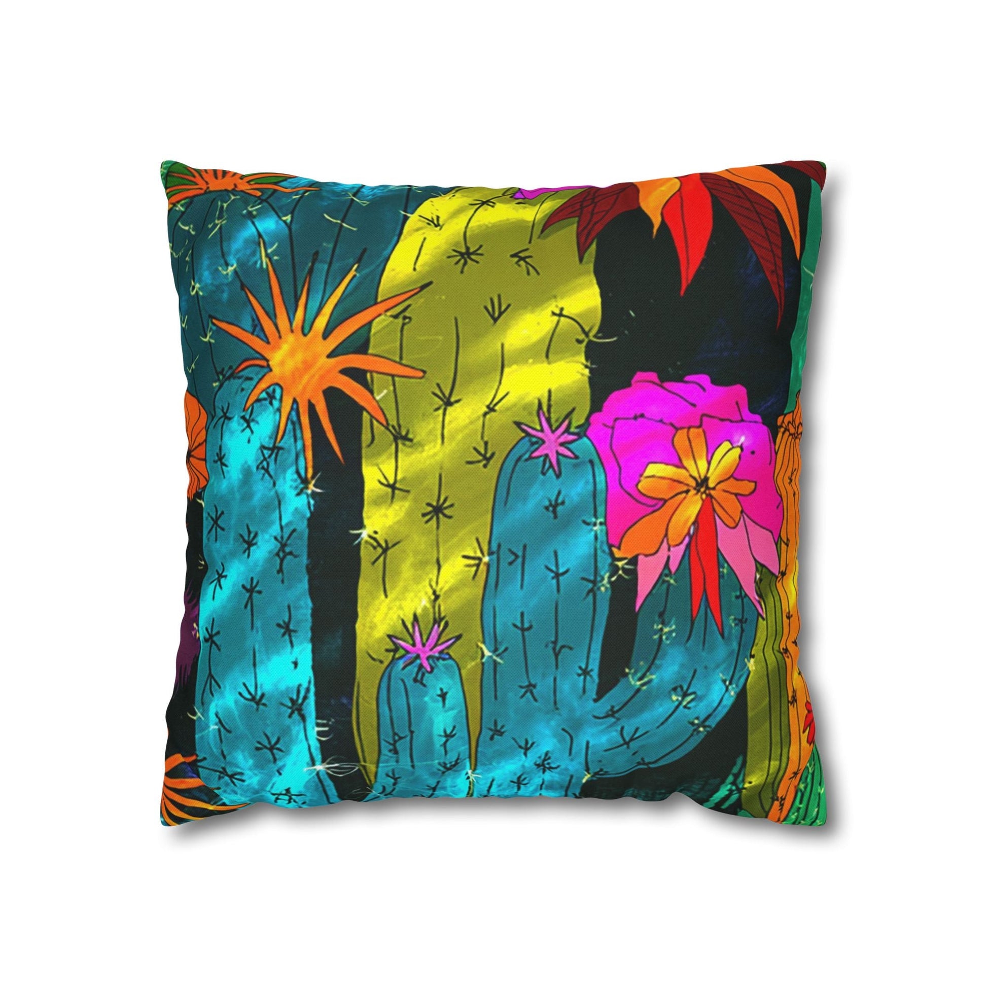 Spun Polyester Square Pillowcase, Artsulli - Art is Long, Life is Short, Home Decor, Size, 16" × 16", , , , , 62513459809814347823