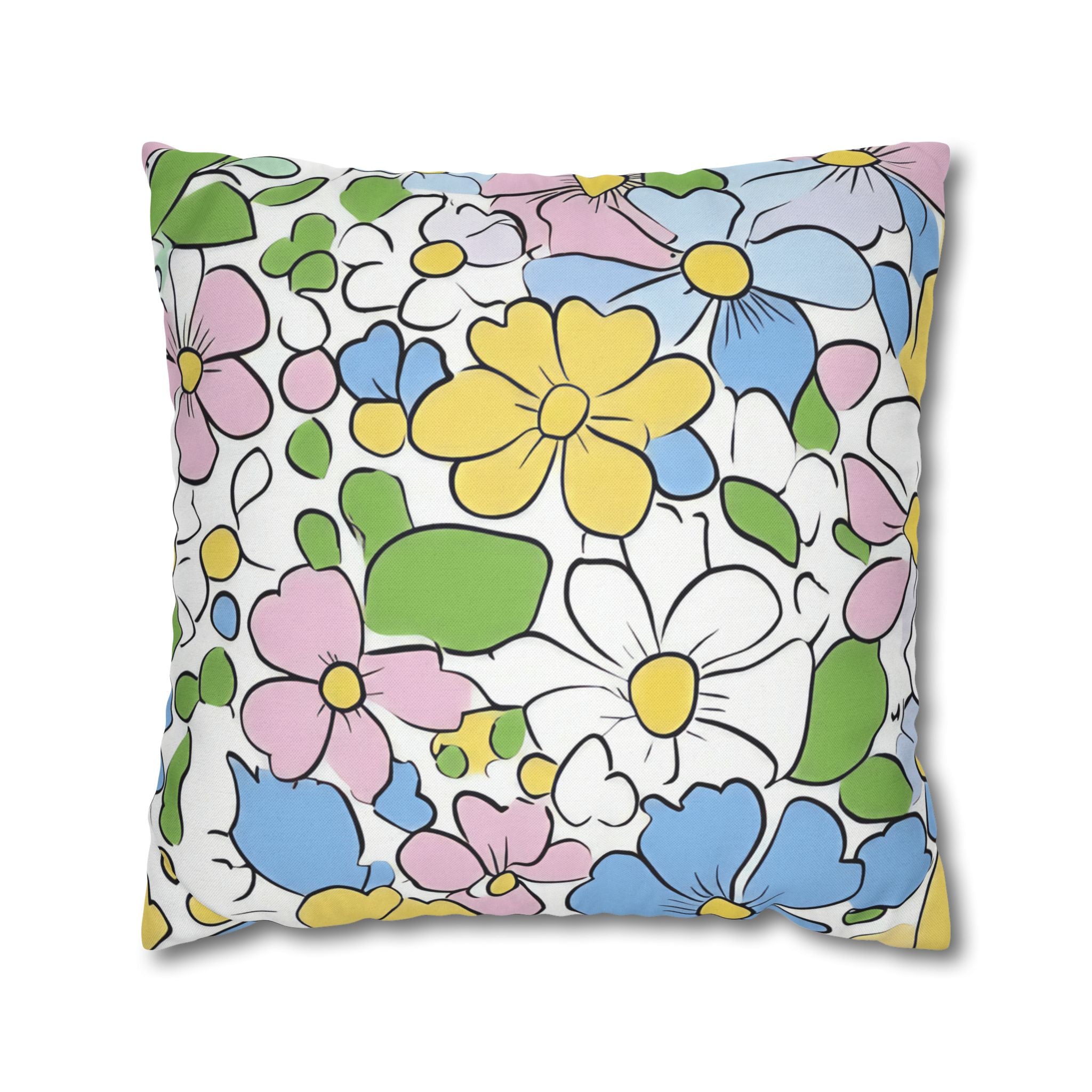 Spun Polyester Square Pillowcase, Artsulli - Art is Long, Life is Short, Home Decor, Size, 20" × 20", , , , , 24362529202010815084