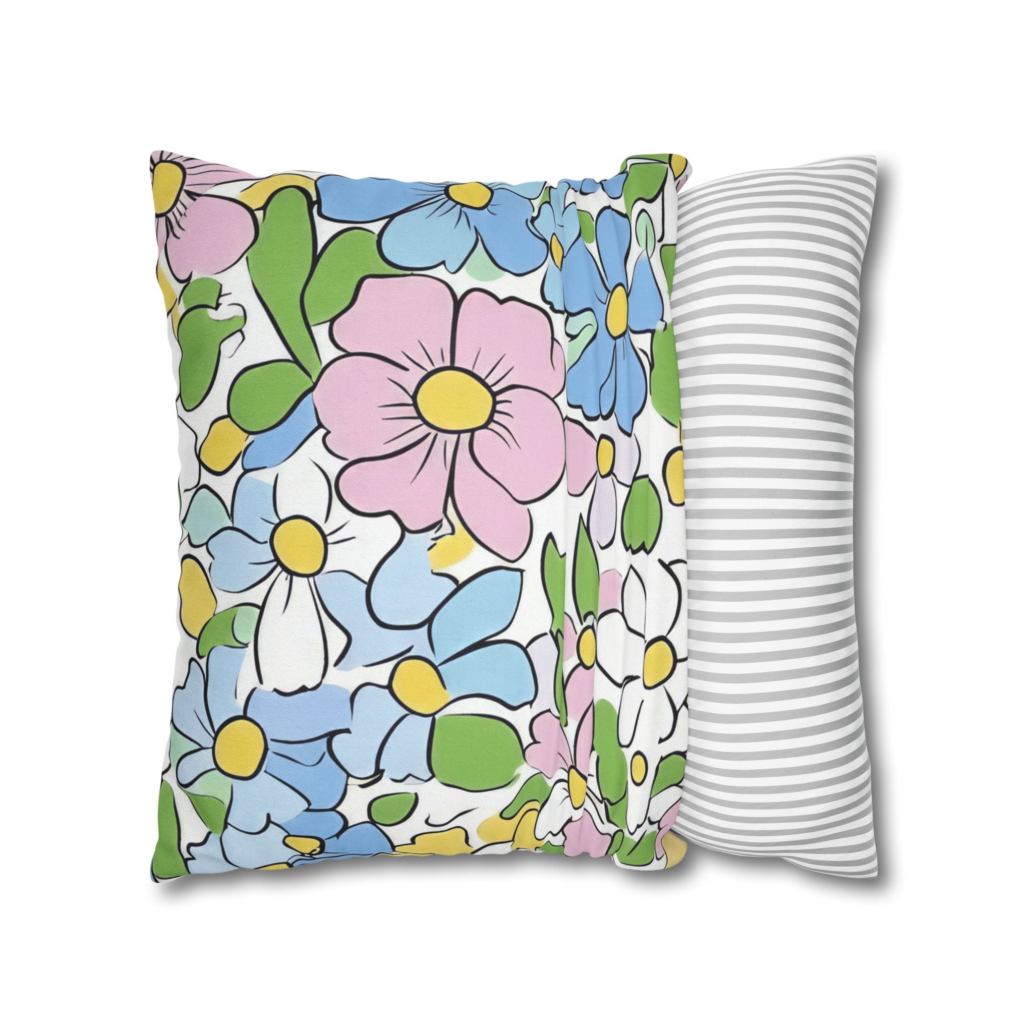 Spun Polyester Square Pillowcase, Artsulli - Art is Long, Life is Short, Home Decor, , , , , , , 