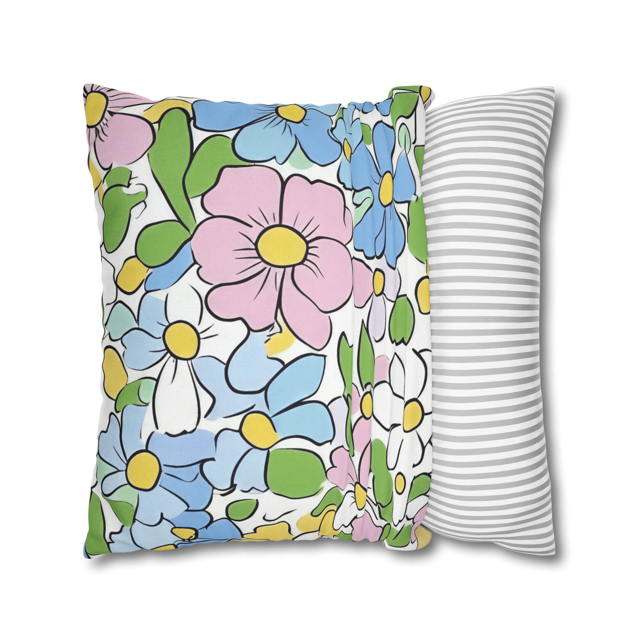 Spun Polyester Square Pillowcase, Artsulli - Art is Long, Life is Short, Home Decor, , , , , , , 