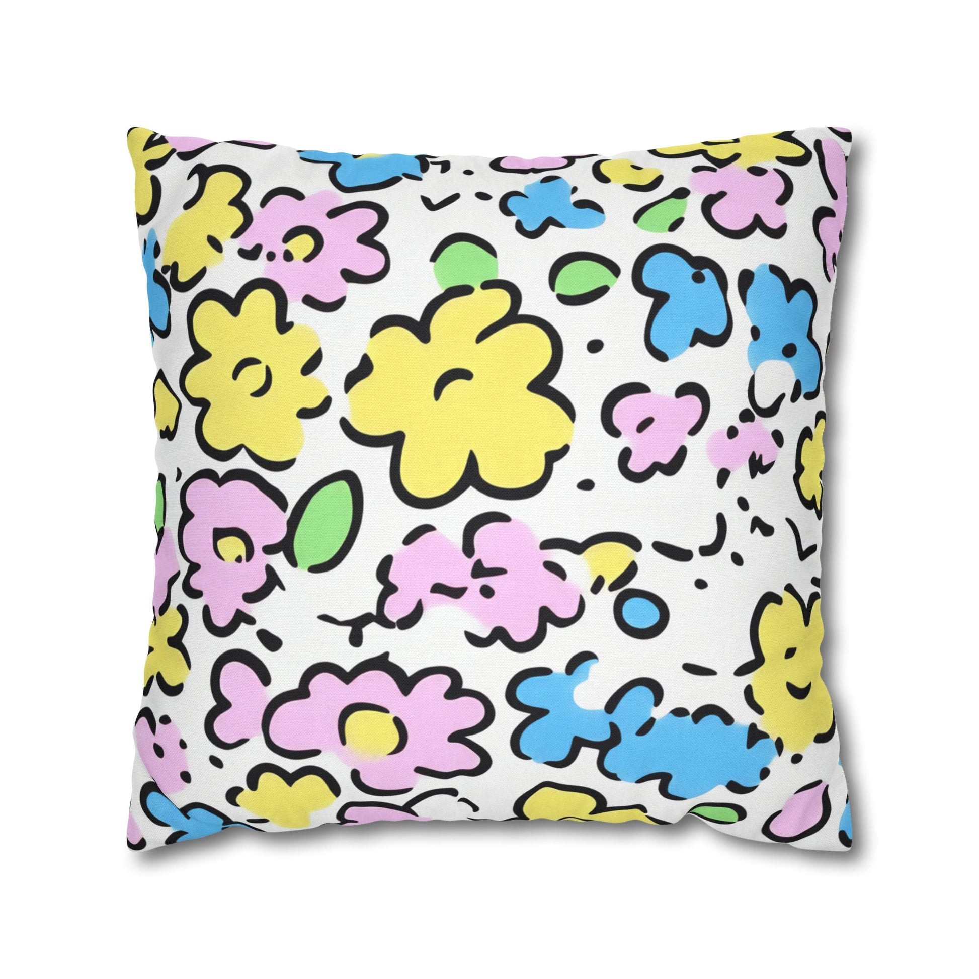 Spun Polyester Square Pillowcase, Artsulli - Art is Long, Life is Short, Home Decor, Size, 20" × 20", , , , , 12939710292988843342