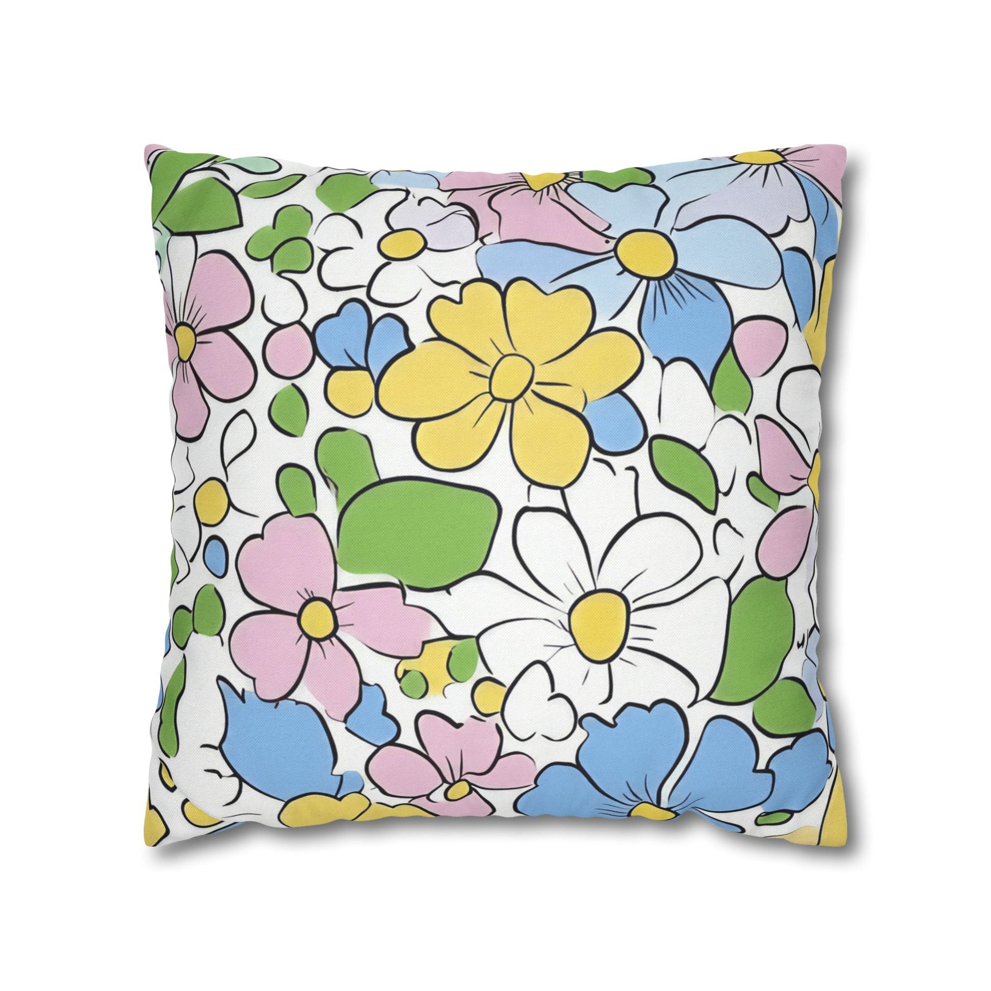 Spun Polyester Square Pillowcase, Artsulli - Art is Long, Life is Short, Home Decor, Size, 18" × 18", , , , , 76453008980335764794