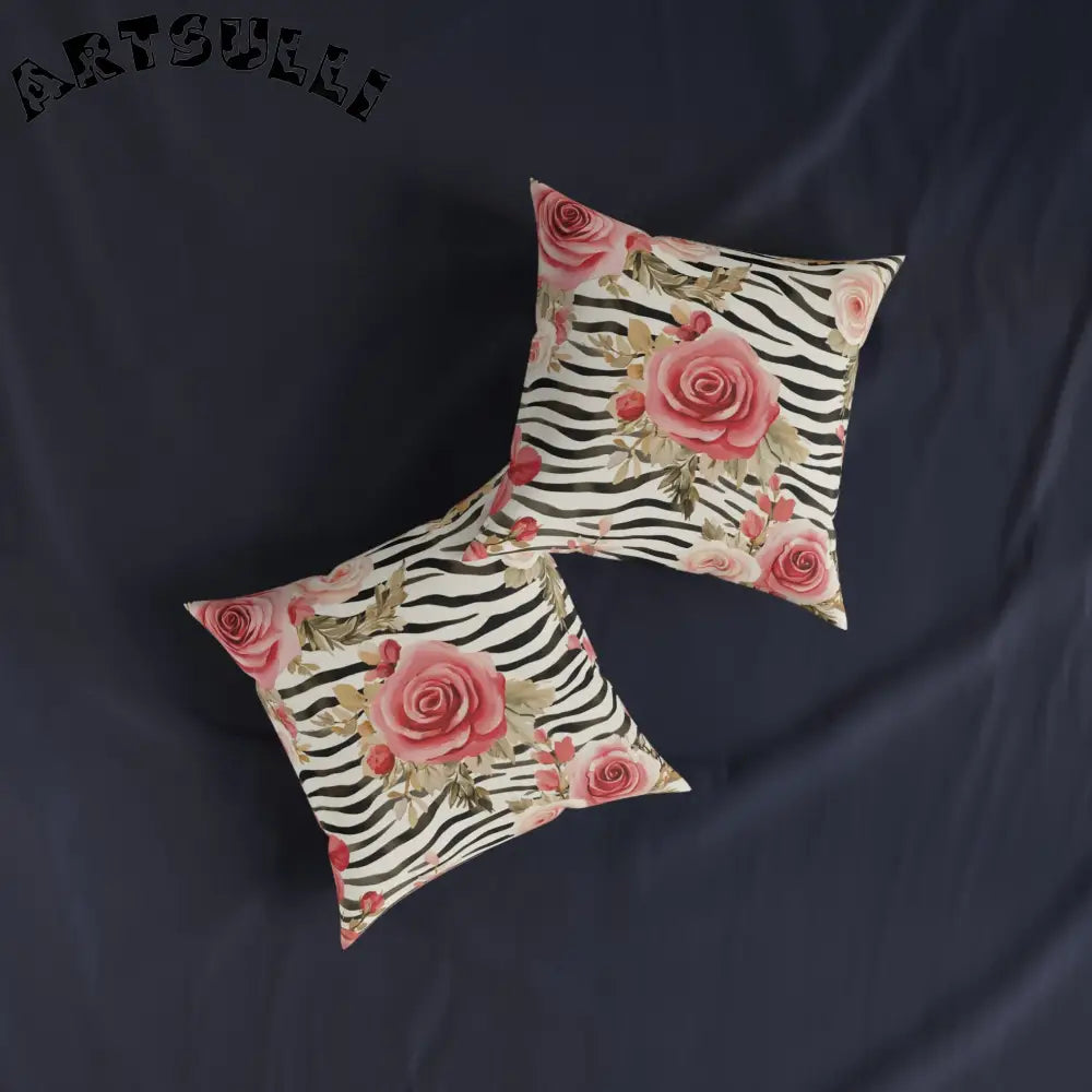 JAKKOUTTHEBXX Pink Floral and Zebra Print Pillow 2025