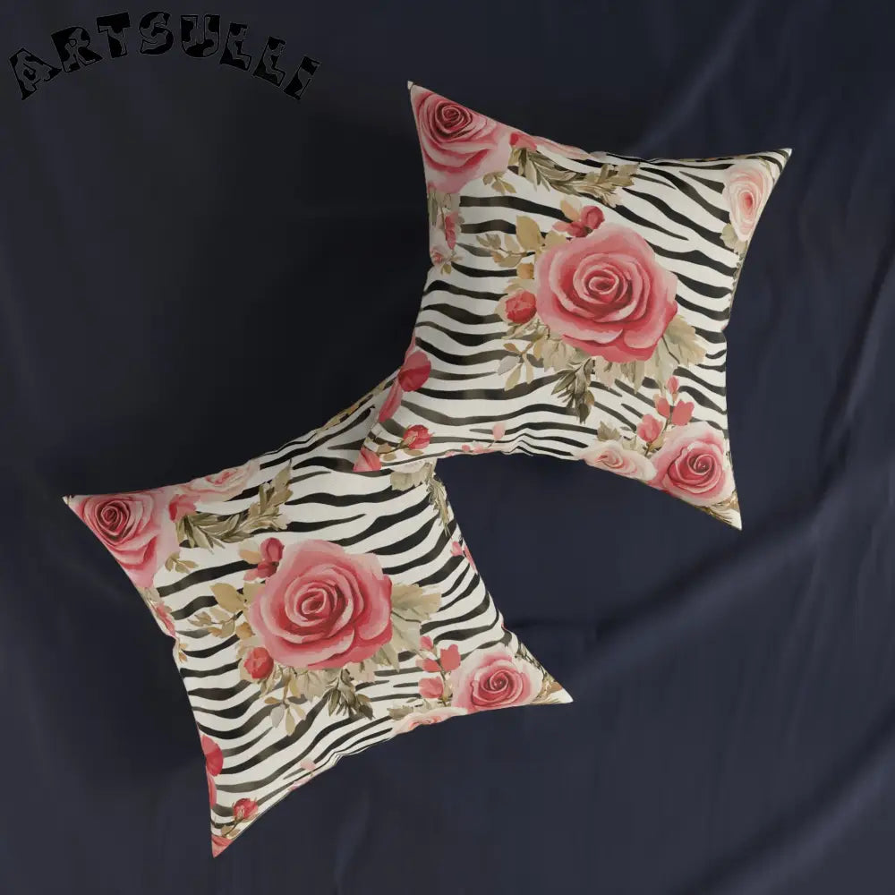 JAKKOUTTHEBXX Pink Floral and Zebra Print Pillow 2025
