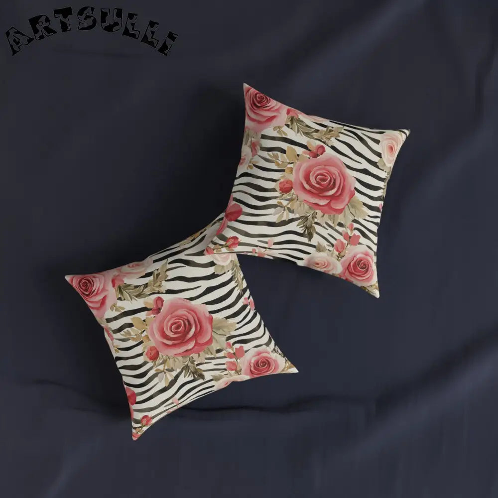 JAKKOUTTHEBXX Pink Floral and Zebra Print Pillow 2025