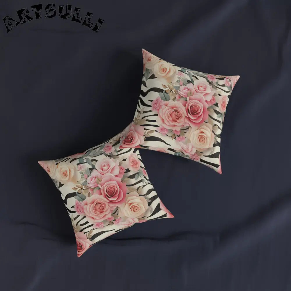 JAKKOUTTHEBXX Pink Zebra Floral Throw Pillow 2025