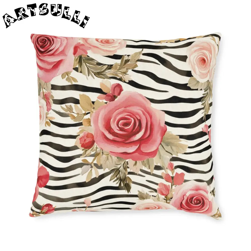 JAKKOUTTHEBXX Pink Floral and Zebra Print Pillow 2025