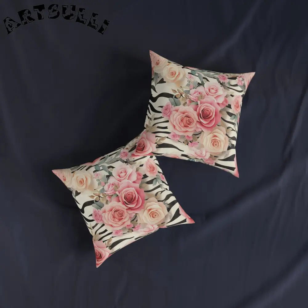 JAKKOUTTHEBXX Pink Zebra Floral Throw Pillow 2025